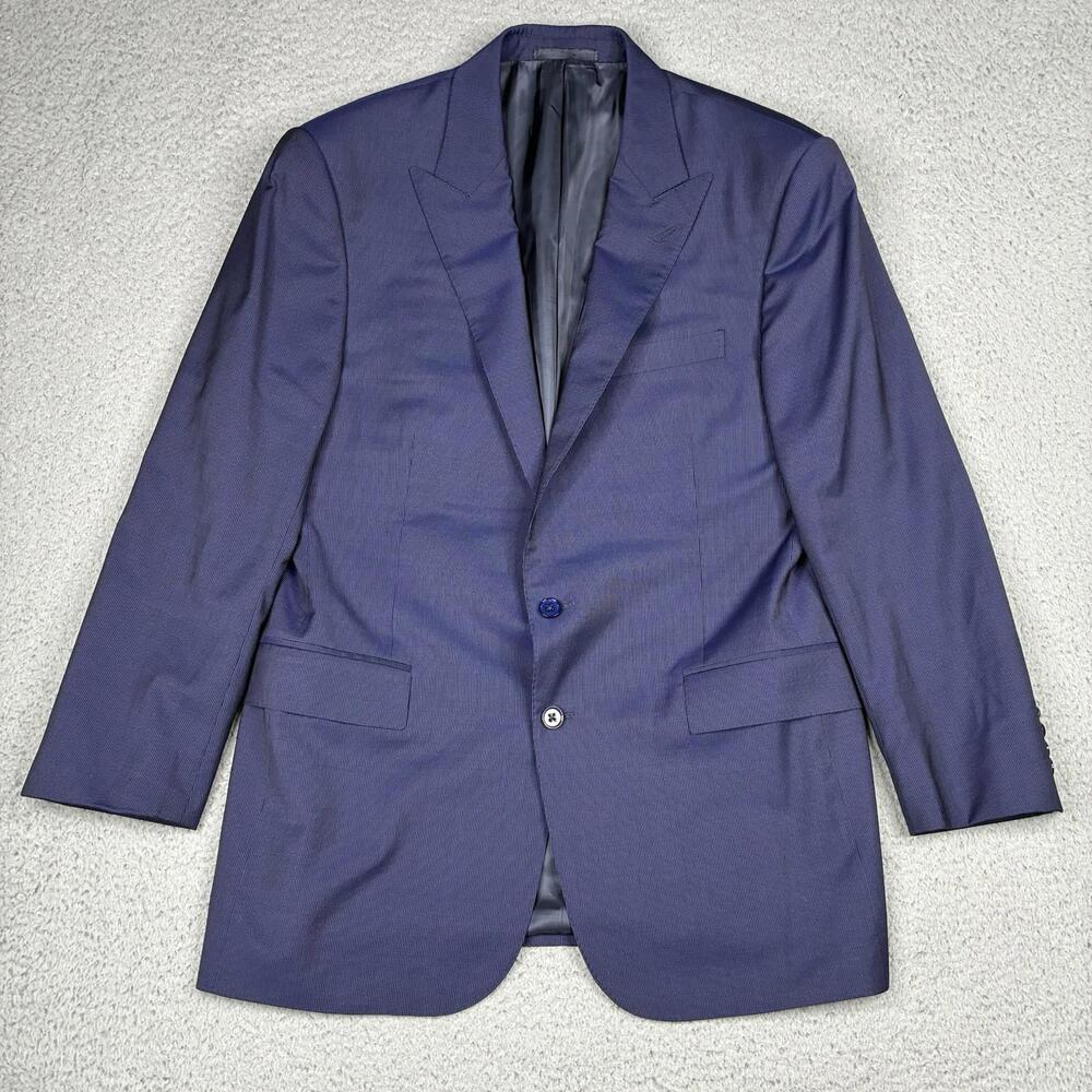 Ralph Lauren Black Label Pinstripe Wool Blazer Men's 42R Navy Blue Made In Italy